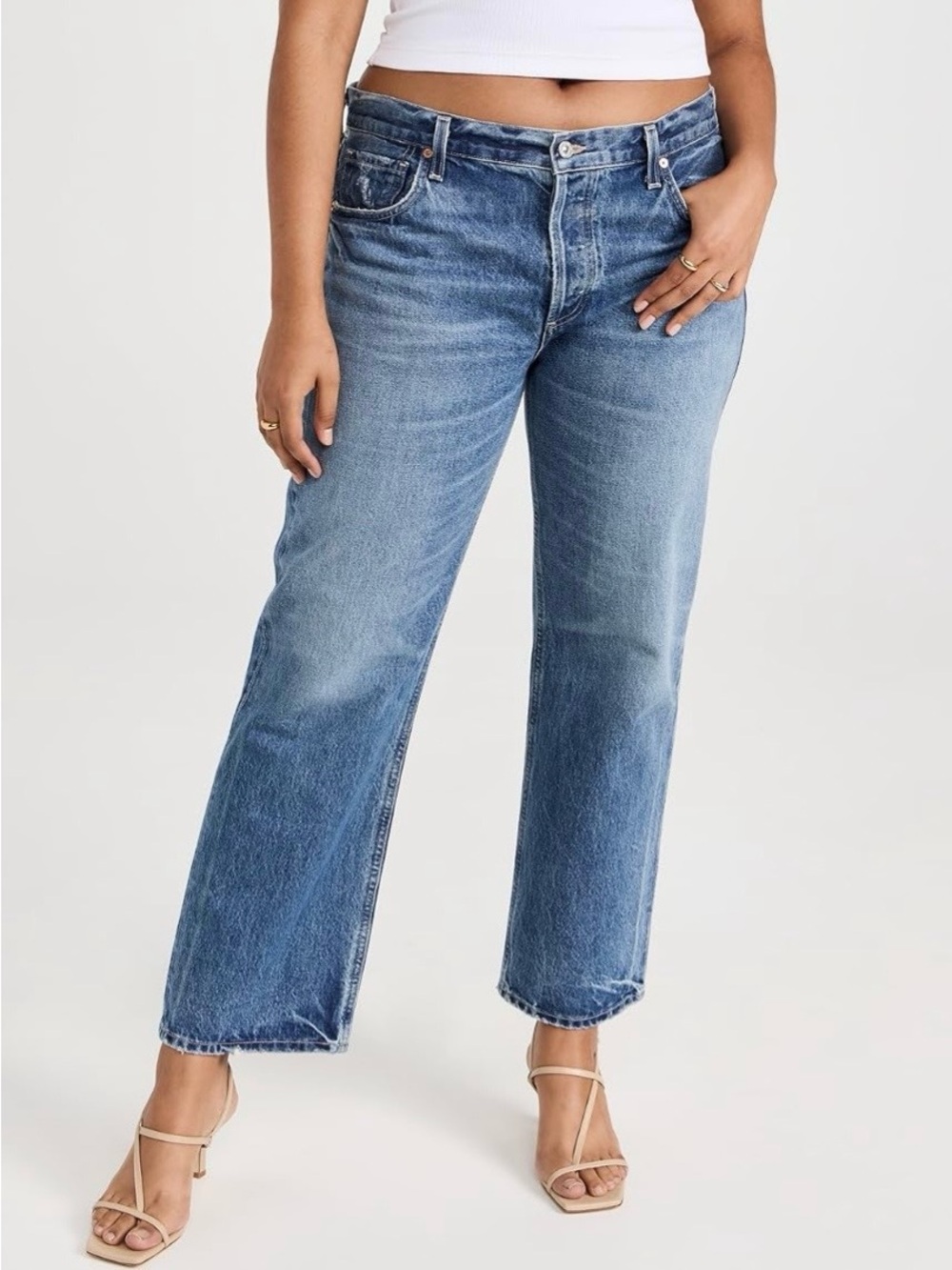 Citizens of Humanity Neve Low Slung Relaxed Straight Jeans Oasis Blue Size 29